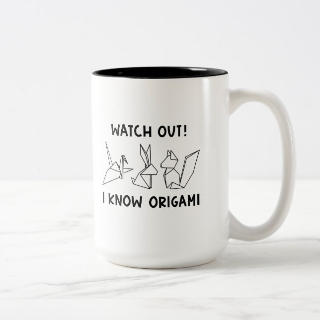 I Know Origami Two-Tone Coffee Mug (Right)