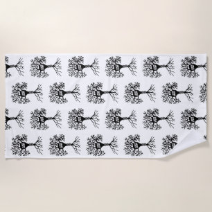 I Know Stuff Neuron Silhouette Beach Towel