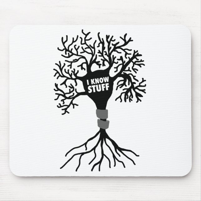 I Know Stuff Neuron Silhouette Mouse Mat (Front)