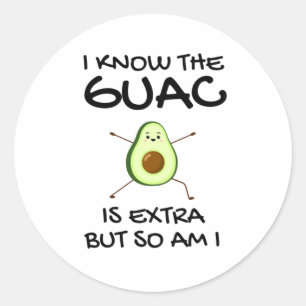 I Know The Guac Is Extra But So Am I             Classic Round Sticker