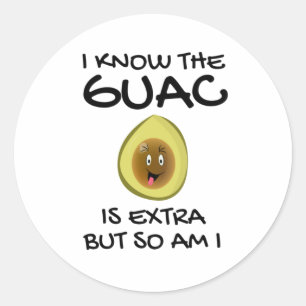 I Know The Guac Is Extra But So Am I Classic Round Sticker