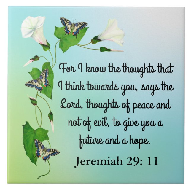  I know the thoughts that I think Bible Verse Tile (Front)