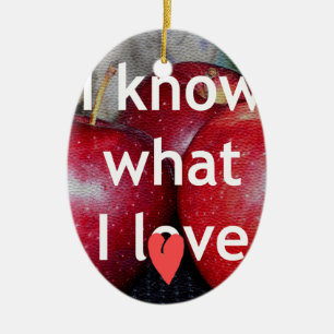 "I Know What I Love" – Apple-Themed Design Ceramic Tree Decoration