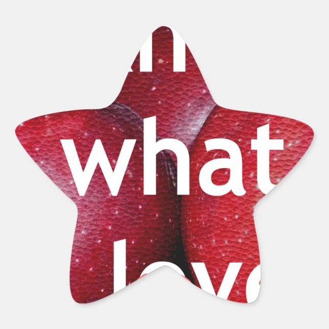 "I Know What I Love" – Apple-Themed Design Star Sticker (Front)