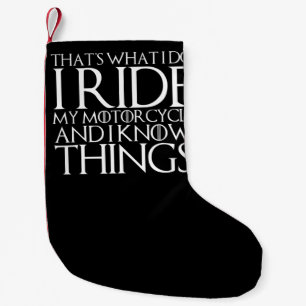 I Know What I Ride Gift For Motorbike Lovers Small Christmas Stocking