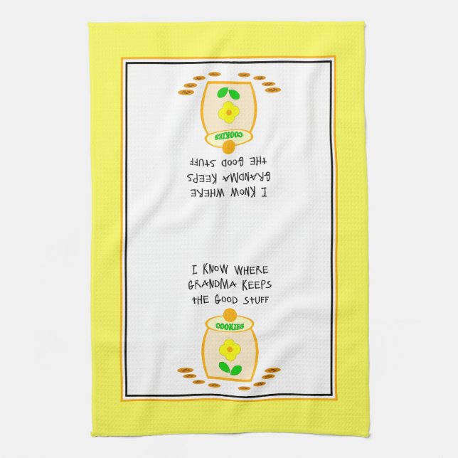 I know where Grandma keeps the good stuff Tea Towel (Vertical)