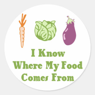 I Know Where My Food Comes From Classic Round Sticker
