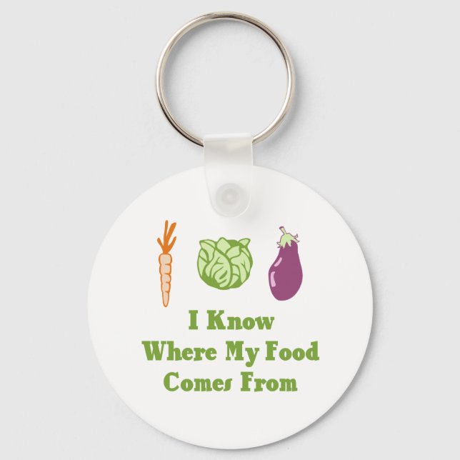 I Know Where My Food Comes From Key Ring (Front)