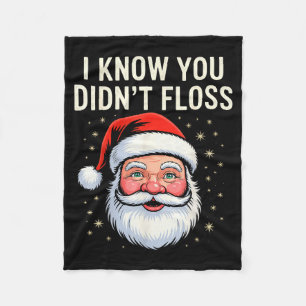 I Know You Didn't Floss Dental Hygienist Xmas Retr Fleece Blanket