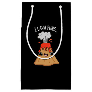 I Lava Puns Funny Geology Volcano Pun Dark BG Small Gift Bag