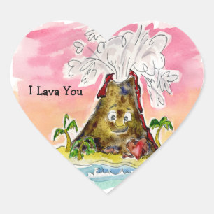 I Lava You Heart Sticker