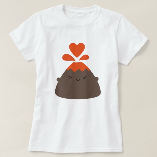 I Lava You Kawaii Volcano T-Shirt (Design Front)