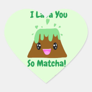 I Lava You So Matcha Kawaii Heart Sticker