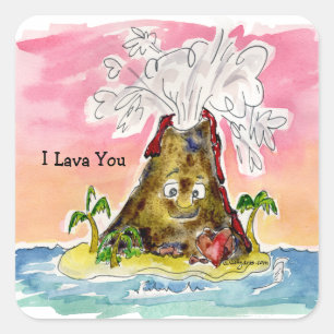 I Lava You Square Sticker