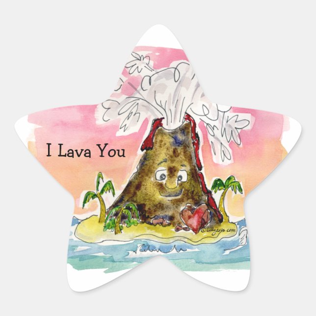 I Lava You Star Sticker (Front)