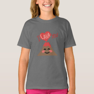 I Lava You Volcano Heart Sweet Pun Shirt