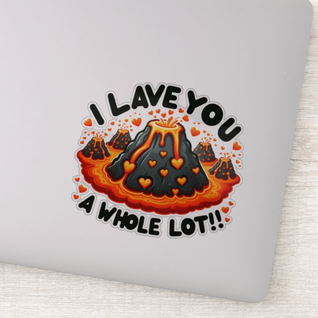 I Lave You a Whole Lot Cute Volcano Love (Detail)