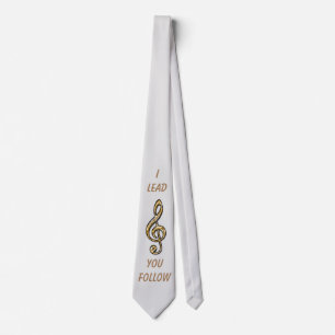 I Lead You Follow Music Teacher Humour Thank You Tie