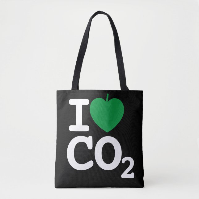 I Leaf CO2 - Carbon Dioxide Love Black Tote Bag (Front)