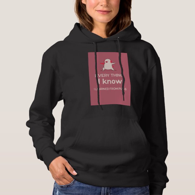 I learned from Pugs Essential T-Shirt 537 Hoodie (Front)