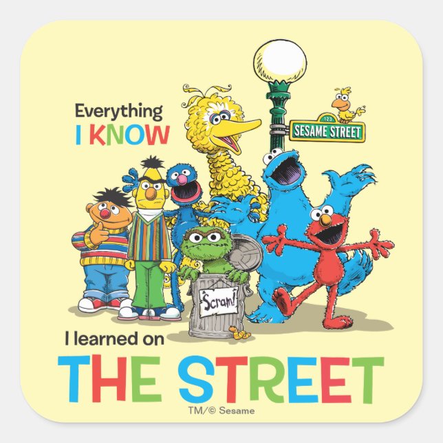 I learned on THE STREET Square Sticker (Front)