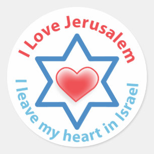 I Leave my heart in Israel - I love Jerusalem Classic Round Sticker
