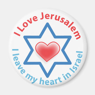 I Leave my heart in Israel - I love Jerusalem Magnet