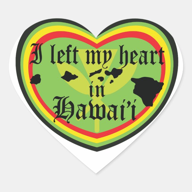 I left my heart in Hawaii sticker (Front)