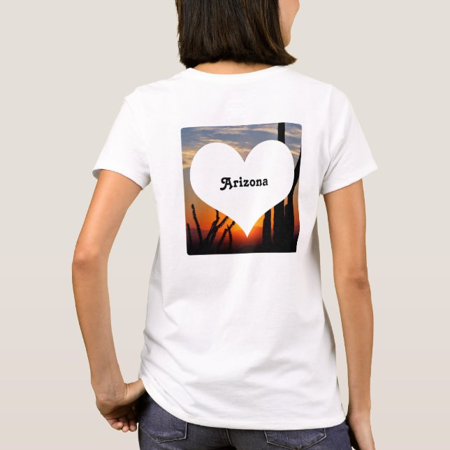 I Left My Heart in Tucson Arizona Desert Sunset T-Shirt (Back)