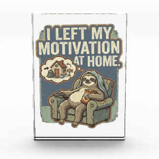 I Left My Motivation At Home Funny Sloth Quote Photo Block