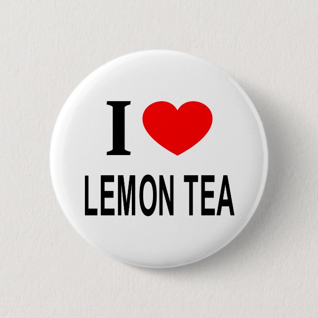 I ❤️ LEMON TEA I LOVE LEMON TEA I HEART LEMON TEA 6 CM ROUND BADGE (Front)