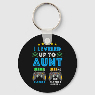 I Leveled Up To Aunt 2021 Funny Soon To Be Aunt 20 Key Ring