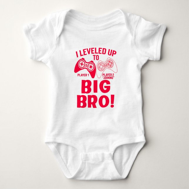 "I LEVELED UP TO BIG BRO! BABY BODYSUIT (Front)