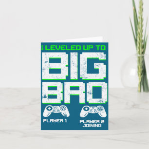 I Leveled Up To Big Bro Kids Gamer New Brother Card