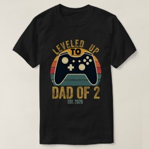 I Leveled Up To Dad Of 2 2025 New Gamer Daddy Soon T-Shirt