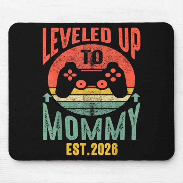 I Leveled Up To Mommy 2026 Pregnancy Announcement  Mouse Mat (Front)