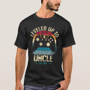I Leveled Up To Uncle 2025 Promoted To First Time  T-Shirt