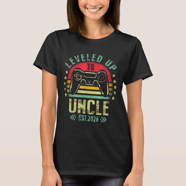 I Leveled Up To Uncle 2026 Promoted To Uncle Level T-Shirt (Front)