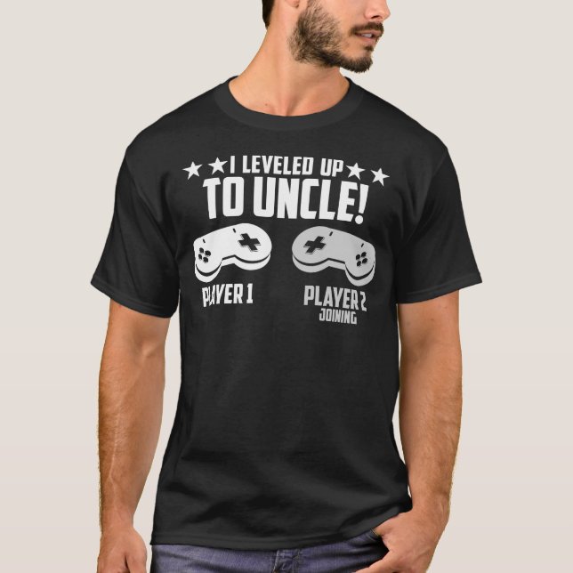 I Leveled Up To Uncle, New Uncle Gaming T-Shirt (Front)