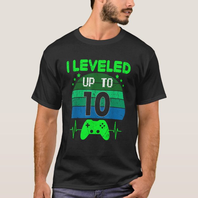 I Levelled up to 10th Birthday Gift Video Game 10  T-Shirt (Front)
