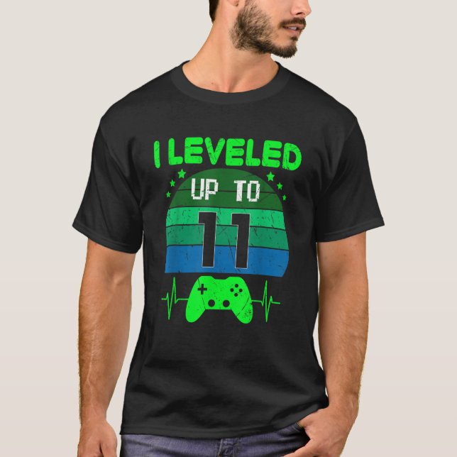 I levelled up to 11th Birthday Gift Video Game 11  T-Shirt (Front)