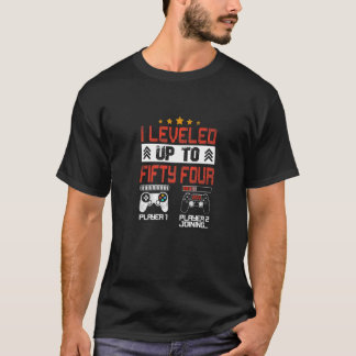 I Levelled Up To 54  Retro Birthday Gamer Boy Mens T-Shirt