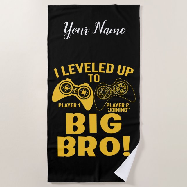 I Levelled Up To Big Bro Beach Towel (Front)