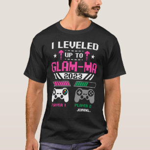 I Levelled Up To Glam ma 2023 Gamer Matching Fami T-Shirt