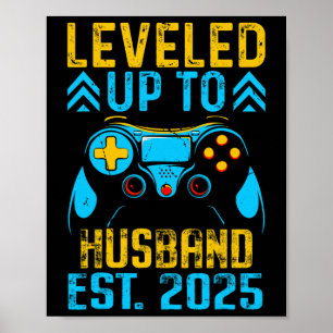 I Levelled Up To Husband Est 2025 Just Married Bac Poster