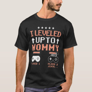 I Levelled Up To Mummy 2023 First Time Mum 2023 Vi T-Shirt