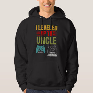 I Levelled Up To Uncle 2022  New Gamer Dad Fathers Hoodie