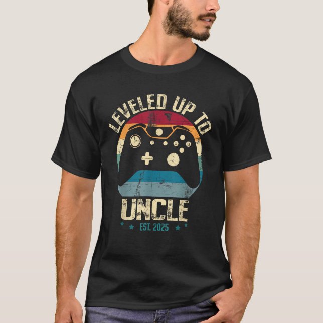 I Levelled Up To Uncle 2025 Promoted To First Time T-Shirt (Front)