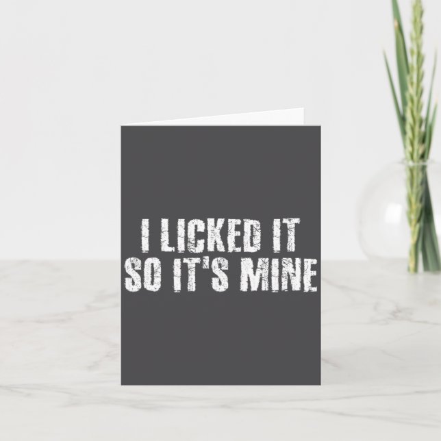 I Licked It So It S Mine Funny Lesbian Gay Gift Id Card (Front)
