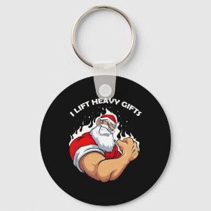 I Lift Heavy S Christmas Cool Santa Bodybuilding W Key Ring
